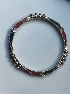 Women’s Two-Tone Pink & Black Bangle Bracelet